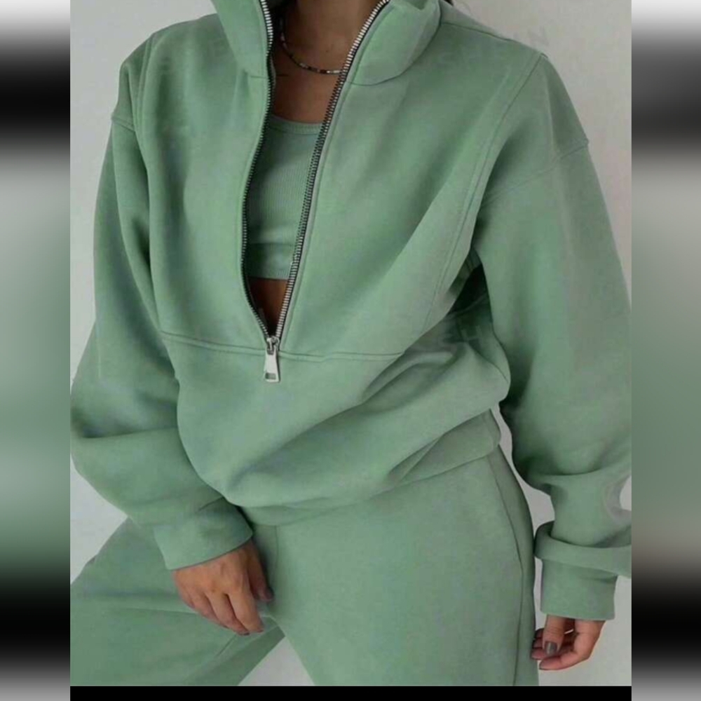 SHEIN Slayr Plus Zip Front Sweatshirt & Sweatpants